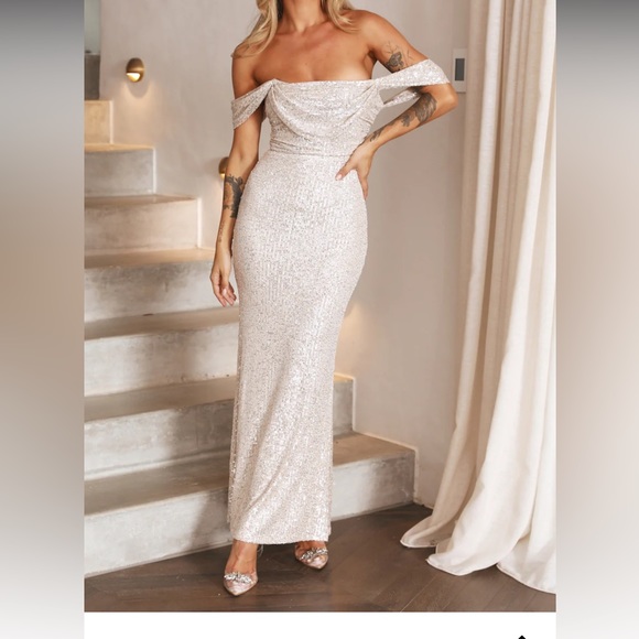 Hello Molly Dresses & Skirts - Brand new hello molly beige sequin dress- size US 4 (tags on, originally $95)